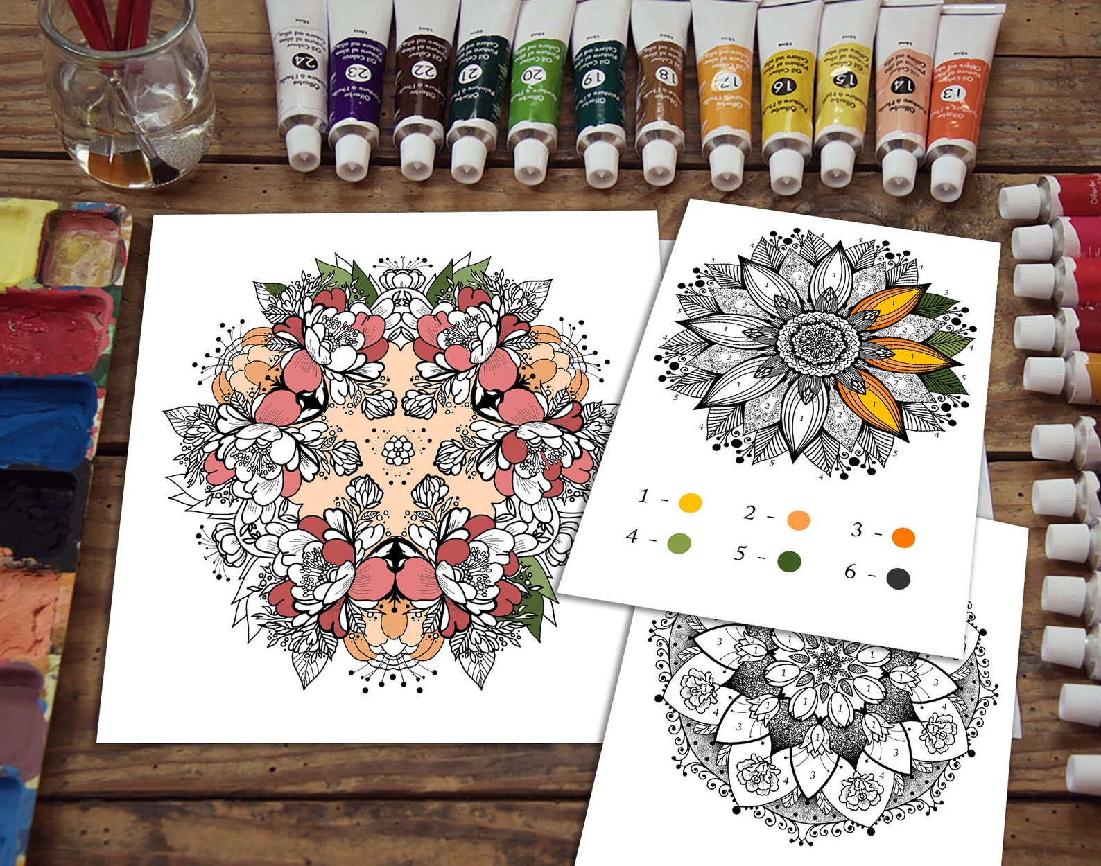 Paint by numbers for adults. Coloring books for adults. Etsy