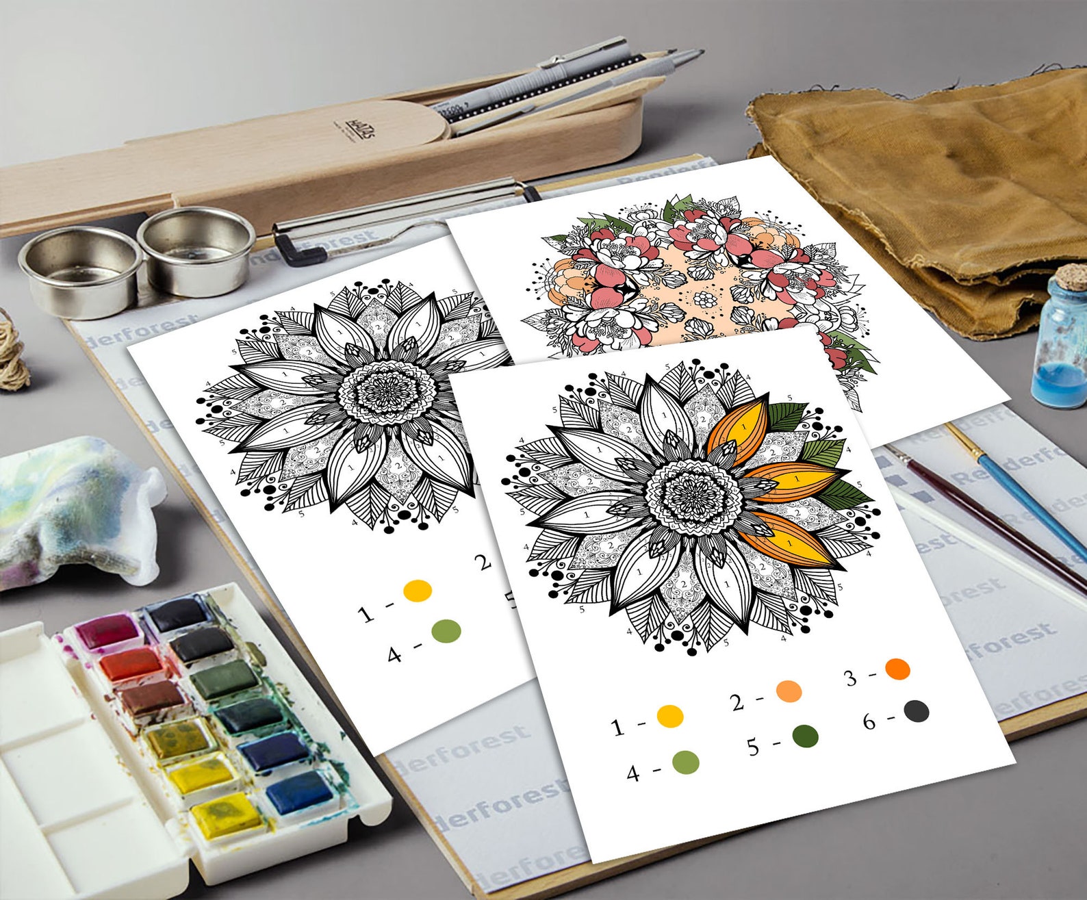 Paint by numbers for adults. Coloring books for adults. | Etsy