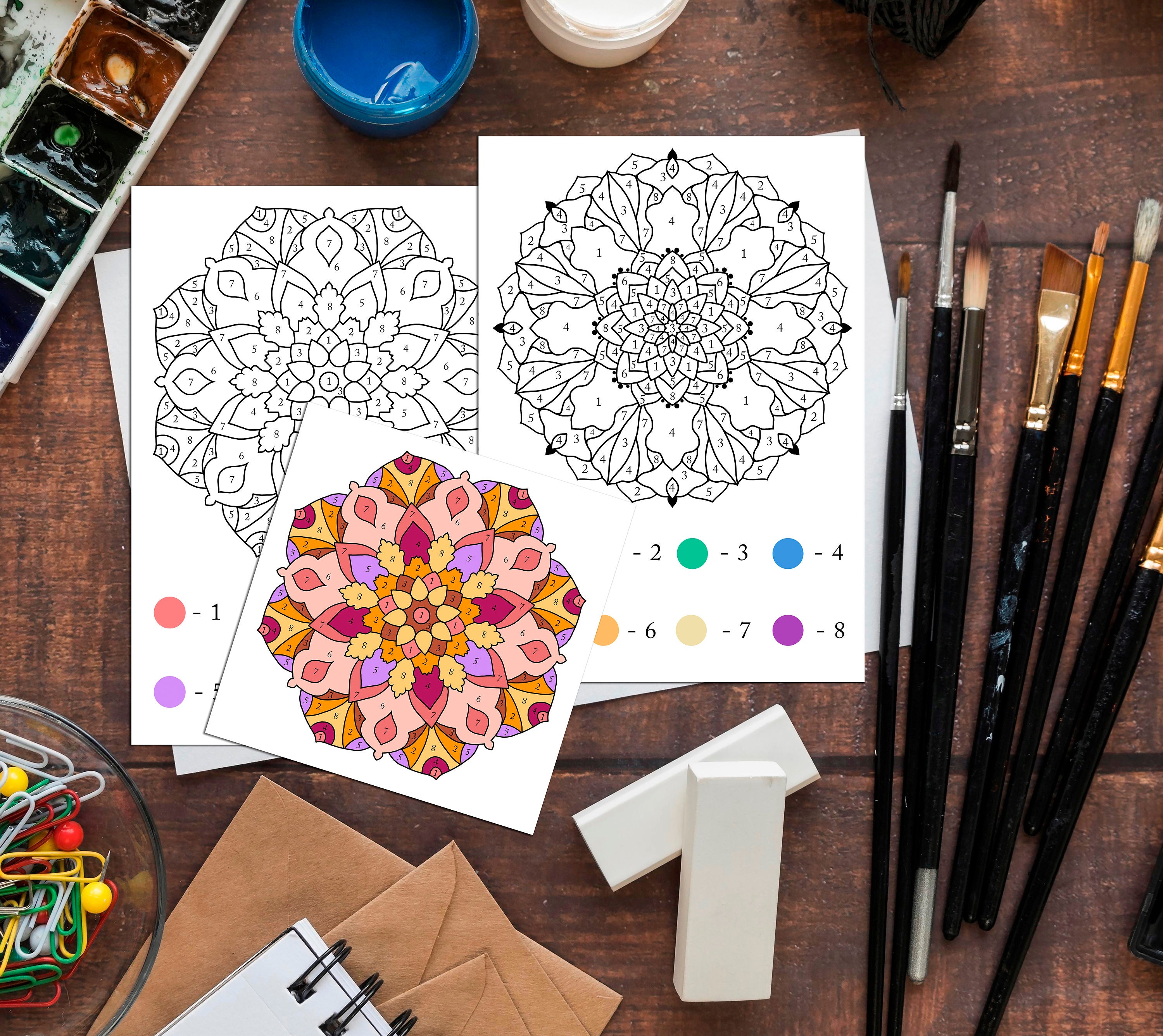 Paint by numbers for adults. Coloring books for adults. | Etsy