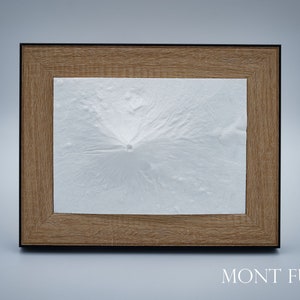 Mont Fuji - Japon - Carte 3D  - Carte 3D avec ou sans cadre - Carte topographique en relief