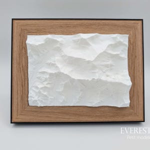 Everest - Himalaya- Carte 3D  - Carte 3D avec ou sans cadre - Carte topographique en relief