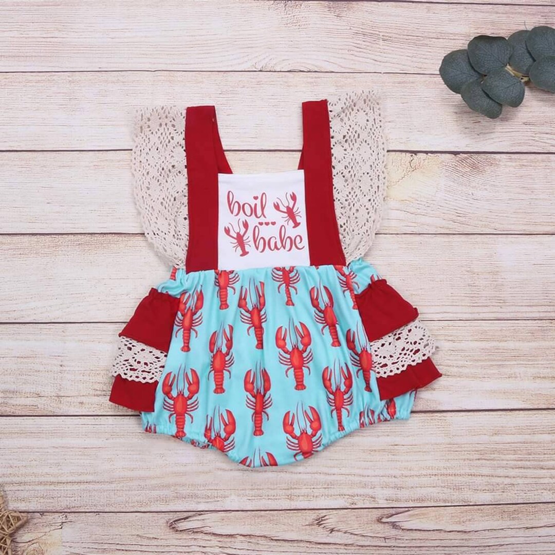 Girls Crawfish Boil Babe Lace Bubble/baby/toddler/crawfish Etsy