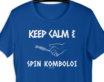 Mantieni la calma e gira Komboloi, Camicia greca, Divertenti magliette greche, Regalo per la Grecia, Papou, Tshirt greca, Regali greci per Baba, Papou