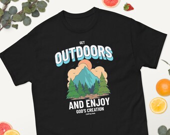 アウトドアシャツ、マウンテンTシャツ、キャンプシャツ、キャンプTシャツ、ハンティングシャツ、ネイチャーシャツ、ハイキングシャツ、クリスチャンキャンプシャツ、バケーション