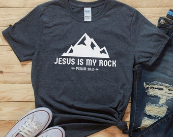 Gesù è camicia, è camicia risorto, camicia di Pasqua, camicia cristiana donne, Gesù è la mia roccia, maglietta cristiana, camicia citazione cristiana, dio tee