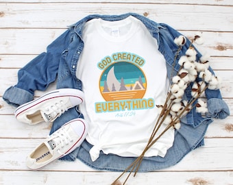Retro Camping shirt, Christian T-Shirt, Christian Mountain, Christian Camp, Mountain tshirt, Camping Shirt, Nature Shirt, Hiking Shirt