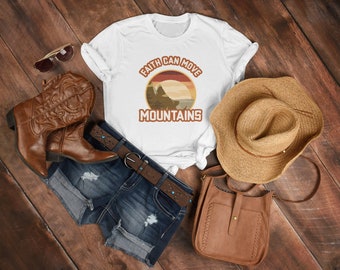 Faith can move Mountains, Matthew 17 20 Shirt, Mountain Shirt, Camping Shirt, Christian Shirts, Nature T-Shirt, Hiking Shirt, Hiking T-Shirt