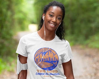Camicia da montagna, Christian Outdoor, Mountain Graphic Tee, Tshirt da campeggio, camicia da viaggio, maglietta della natura, camicia da trekking, camicia da esterno