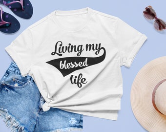 Baseball Mom Shirt, Baseball Shirt, Living My Blessed Life Shirt, Christian Baseball, Game Day Shirt, Mom Baseball Shirt, Mom Softball Shirt
