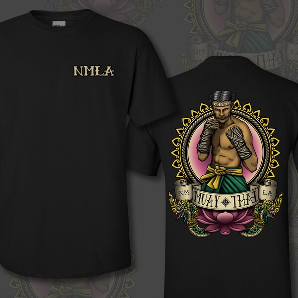 NMLA Traditional Tattoo Muay Thai Full Color Design T-shirt