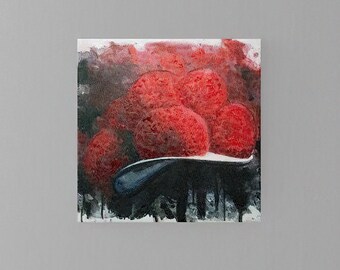 Black Forest Bollenhut exclusive painting on canvas | Original | single piece | Mural, decoration, modern, gift idea