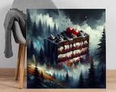 Kunstdruck Schwarzwälder Kirschtorte auf Leinwand – Einzigartiges Gemälde für Kunstliebhaber Schwarzwald Bild