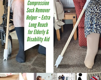 Eco-friendly Compression Sock Remover Helper – Extra Long Reach for Elderly & Disability Aid