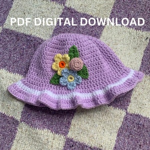 Angel Cake Bucket Hat Crochet PATTERN ONLY - Strawberry Shortcake Inspired