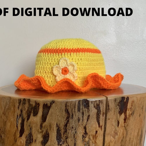 Orange Blossom Bucket Hat Crochet 