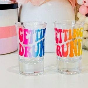 Cute Shot Glasses, Retro Shot Glass, Custom Shot Glass, Girls Trip, Bachelorette Party, College Dorm, 21st Birthday, Gift For Her