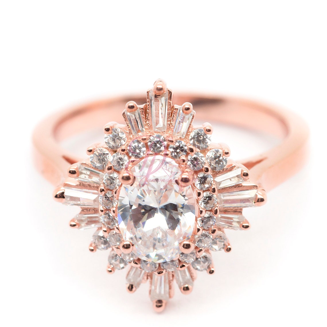 Vintage Style Engagement Ring 0.75 Ct Oval Diamond Ring Etsy