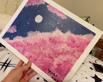 Pink night sky