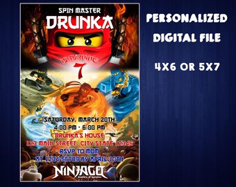 Lego Ninjago Invitation Etsy