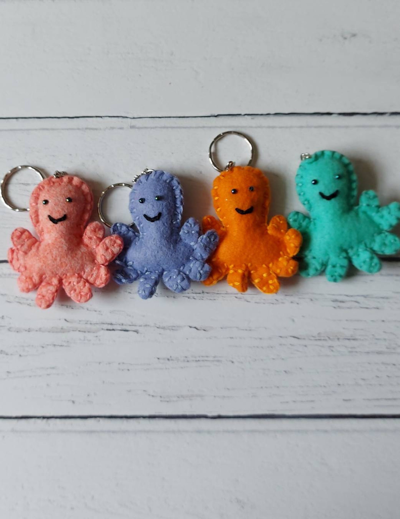 Octopus keyring Felt octopus keychain felt keyring handmade | Etsy
