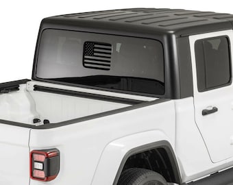 American Flag Rear Window USA Decal Vinyl Sticker Matte Black Fits: Jeep Wrangler Gladiator 2020+