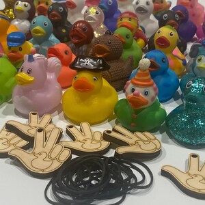 Wood duck tags and rubber ducks for all of your jeep ducking needs.