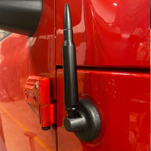 Bullet antenna for with tapered base for Jeep Wrangler JK, JL, and JT models 2007-2024 .50 caliber 4 colors Black, Silver, Red, Blue