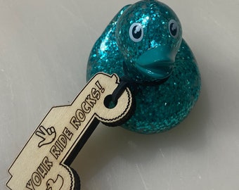 Your Ride Rocks! Custom laser cut wood duck tags. Make a jeep owner smile