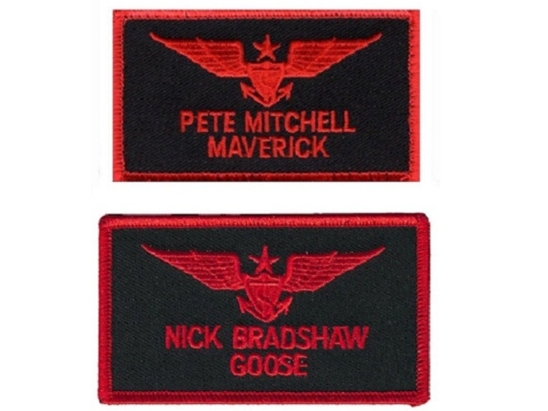 80s Top Gun Flightsuit Name Patch , Maverick Goose Top Gun Embroidered