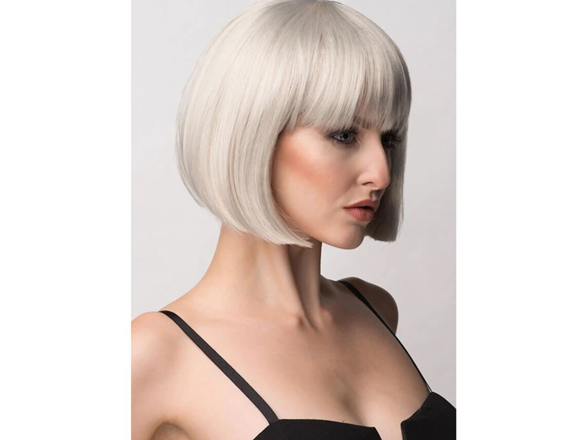 Satin Grey Bob Wig 1920s Bob Wigs Theatrical Stage Quality Etsy UK
