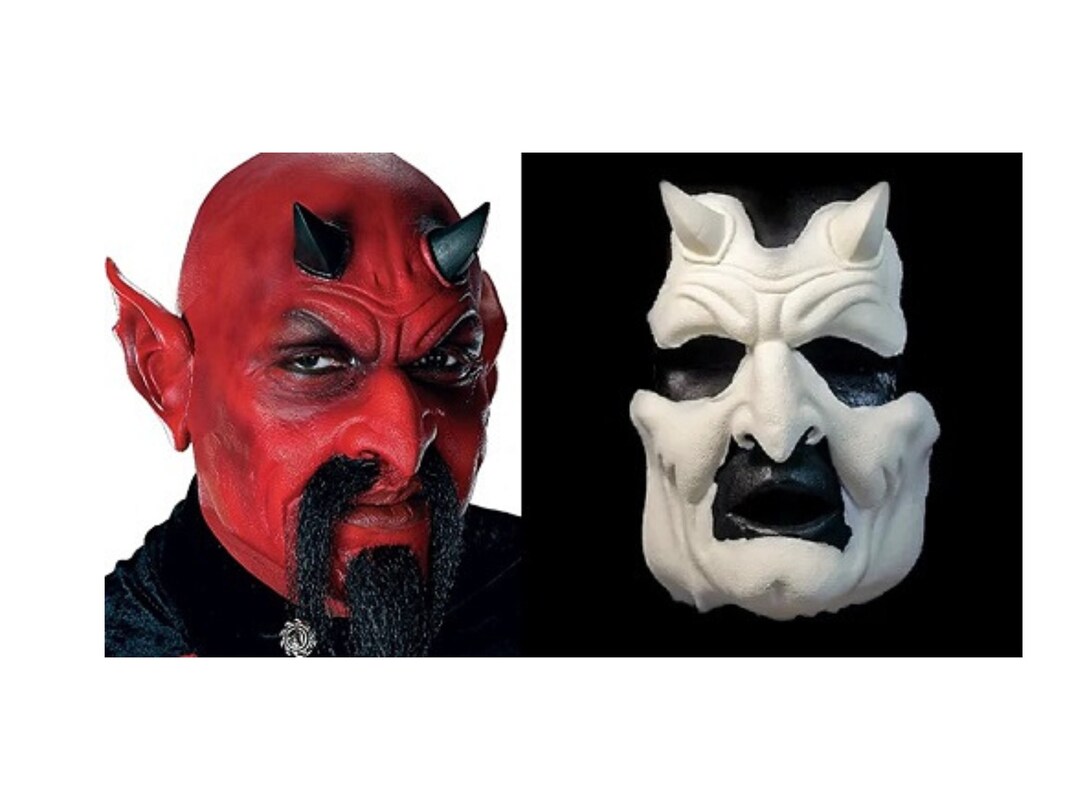 Cuernos De Diablo Rojos Aplicación De Látex