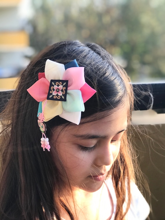 Korean Traditional Style Clip Flower Ribbon Bow Multi-color - Etsy Korean Traditional Style Clip Flower Ribbon Bow Multi-color - Etsy