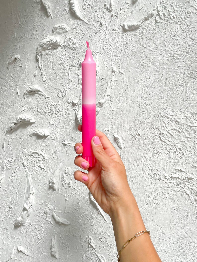 Dip Dye Candle / Dip Dye Candle Neon / Hand Dipped Candles / Etsy