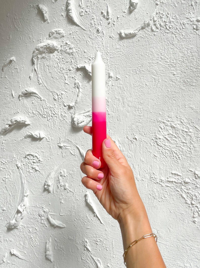 Dip Dye Candle / Dip Dye Candle Neon / Hand Dipped Candles / Etsy