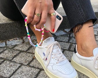 Beaded phone chain / Personalized phone chain / Y2K phone chain / Colorful phone chain with smiley faces / Phone charm / Gift for girlfriend