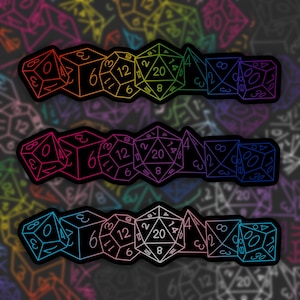 D&D Würfel Pride Flagge Aufkleber | LGBTQ+ Gaming Aufkleber | Regenbogen Würfel Art