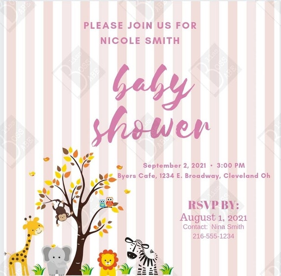  Baby Shower Canva Template Download Personalize Edit print Etsy