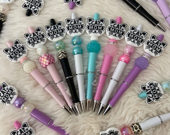 Cat Mom Cat Face Beaded Pen