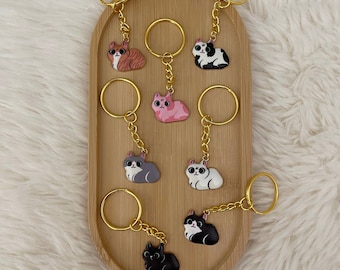 Loafing Cat Keychain