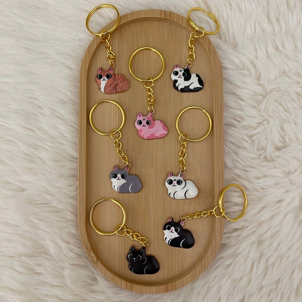 Loafing Cat Keychain