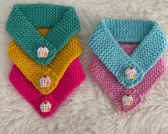 Cachecol de malha para cupcake de aniversário