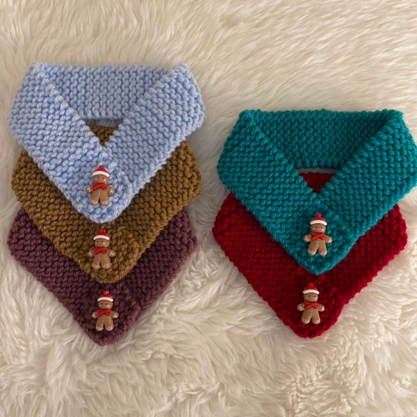 Gingerbread Man Christmas Knit Pet Scarf