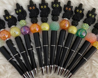 Halloween  Black Cat Beaded Pen
