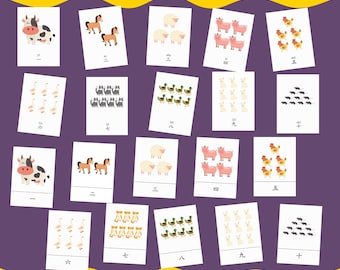 Chinese Number Flashcards • Montessori Learning, Mandarin Print (Digital Download)