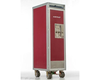 AIR ITALY Iacobucci 1/2 size TROLLEY with kickplate - Industrial look - made in March 2000; Airline trolley Airplane Galley Catering Cart.