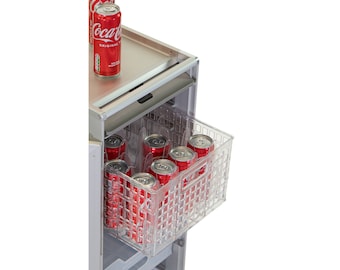 Airplane Trolley Drawer: Plastic Can & Glass Rack