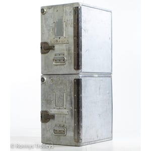2 NOVAIR Aluminium Airline CONTAINERS - Kitchen container - storage unit. Unique aviation boxes. Dok Box, canister flight case, nightstand.