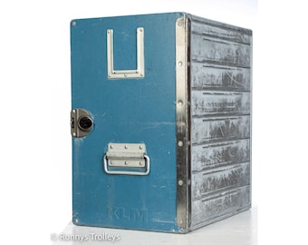 Original Blue KLM Airline Container: Atlas Galley Box, Industrial Storage Box