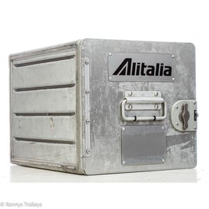 Alitalia mały aluminiowy atlas galley CONTAINER. Oryginalny Airline przemysłowy lotniczy galley box.