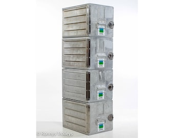 Set of 4 LEVEL Industrial Aluminum Catering Containers, Aviation Decor